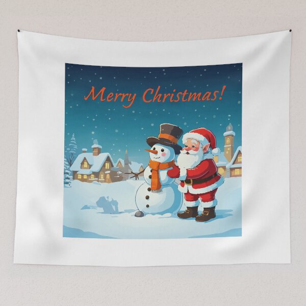 Item preview, Merry Christmas Santa and snowman designed and sold by artcreatedbybill.