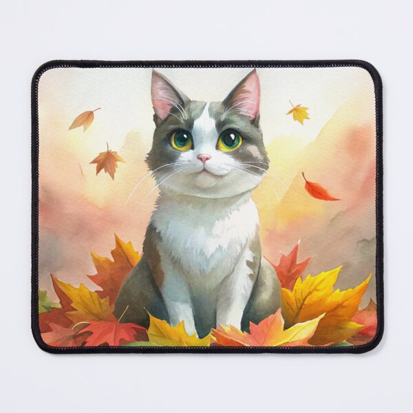 Item preview, Cat and autumn leaves designed and sold by Frassl.