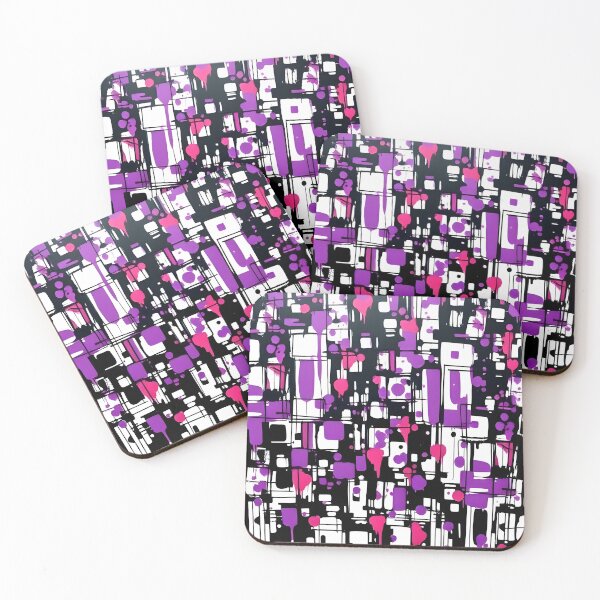 Item preview, Neon purple and pink modern abstract pattern <3 designed and sold by Space'n Stuff.