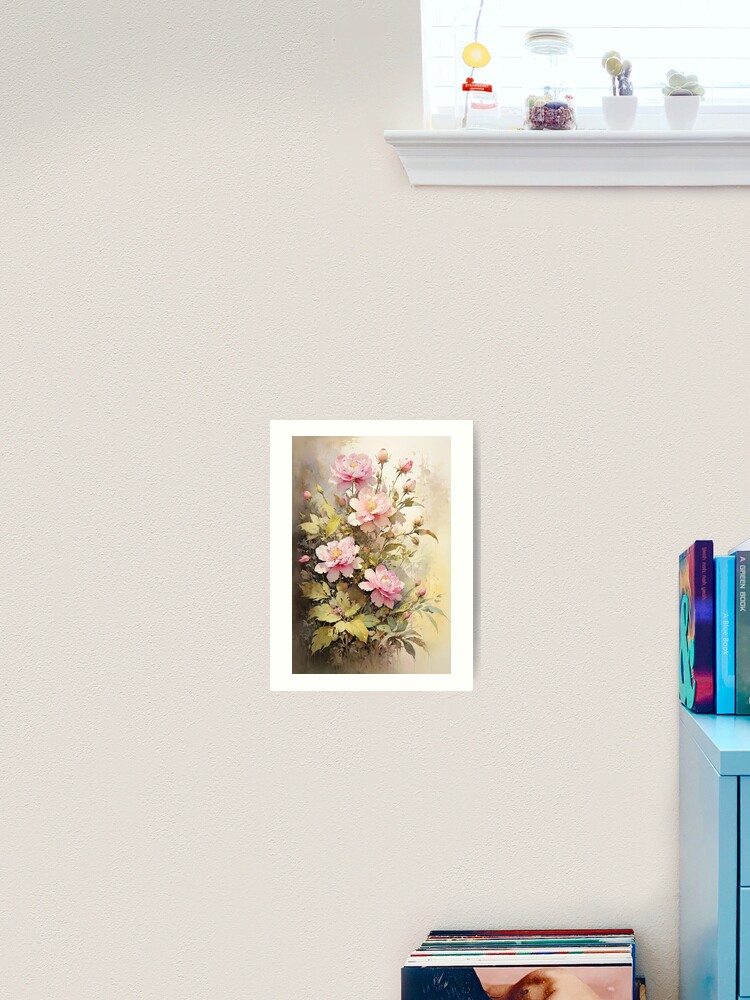 Thumbnail 2 of 3, Art Print, Floral Painting, Pink Painterly Exotic Flowers 03 designed and sold by Varnachitra.
