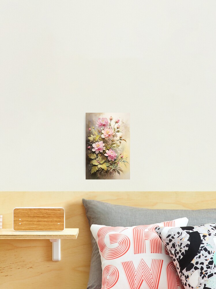 Thumbnail 2 of 3, Photographic Print, Floral Painting,  Pink Painterly Exotic Flowers 03 designed and sold by Varnachitra.