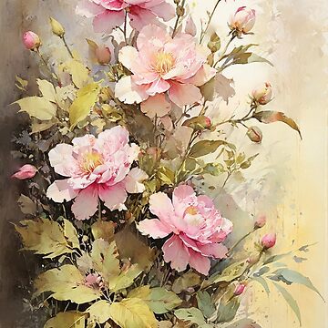 Artwork thumbnail, Floral Painting, Pink Painterly Exotic Flowers 03 by VarnaChitra