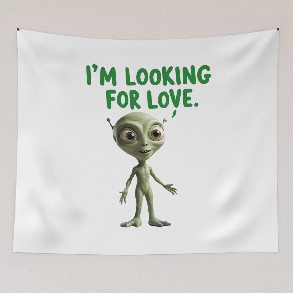 Item preview, Cute Alien Looking for Love Cartoon designed and sold by SewRed.