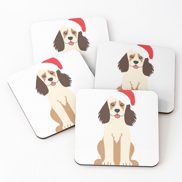 Item preview, Christmas Cocker Spaniel in Santa Hat designed and sold by MarCreativArt.
