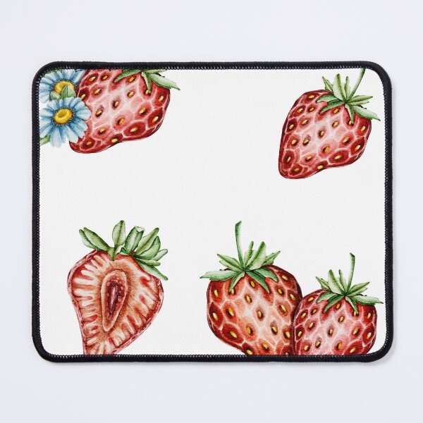 Item preview, digital illustration Cute mice with strawberries and flowers designed and sold by NelenaArt.