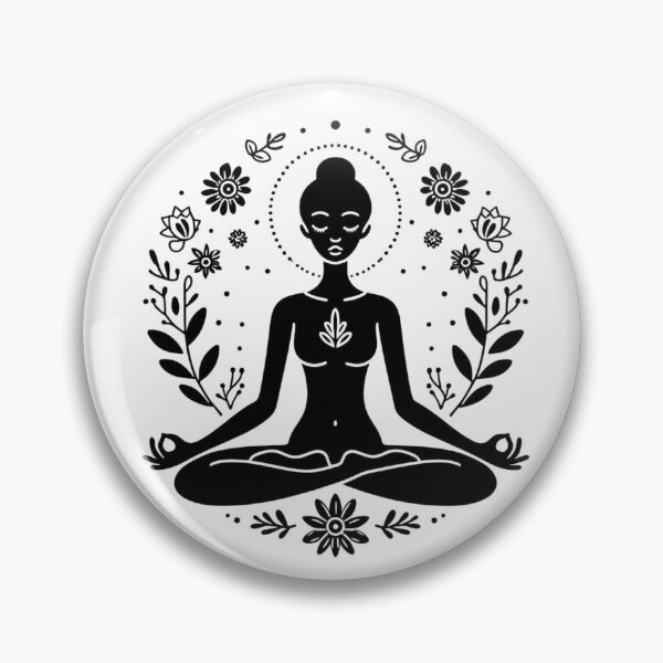 Item preview, Chakra meditation in black and white designed and sold by BalletVioletta.