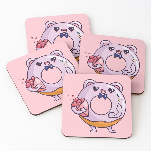 Item preview, Funny donut character with bouquet in kawaii style. designed and sold by IrinaCuteLab.