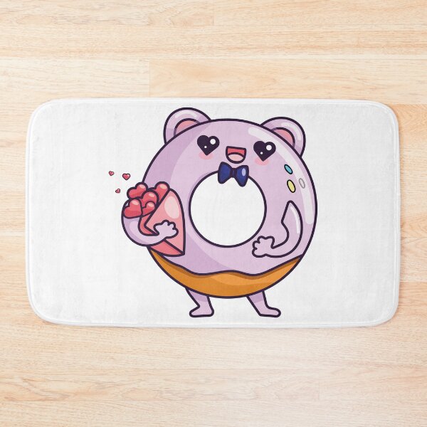 Item preview, Funny donut character with bouquet in kawaii style. designed and sold by IrinaCuteLab.