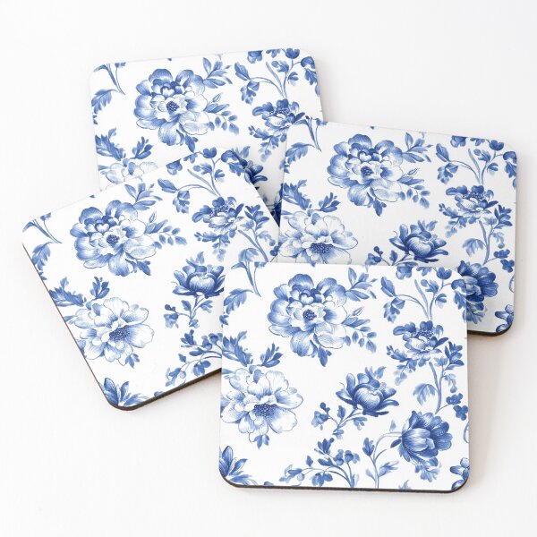 Item preview, Classic delftware Blue and White Floral Pattern designed and sold by ajo-rb.