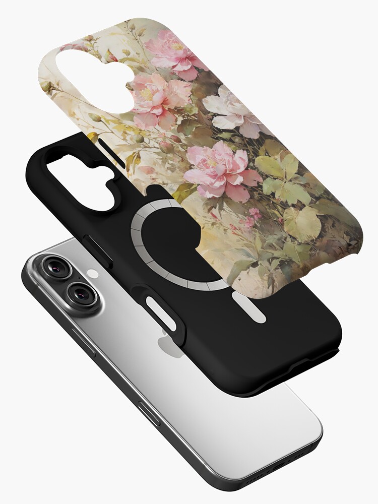 Thumbnail 2 of 4, iPhone Case, Floral Painting, Pink Painterly Exotic Flowers 05 designed and sold by Varnachitra.