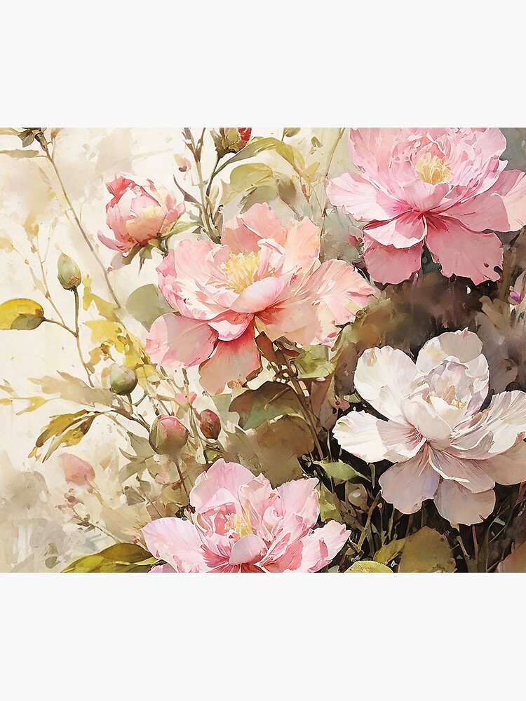 Thumbnail 5 of 5, Mouse Pad, Floral Painting, Pink Painterly Exotic Flowers 05 designed and sold by Varnachitra.