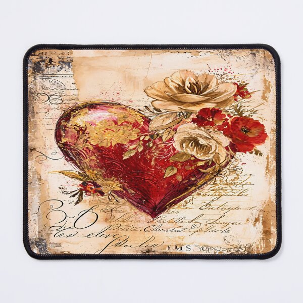 Item preview, Victorian Floral Heart – Heart with Flowers Amid Golden Accents designed and sold by Frame & Fold.