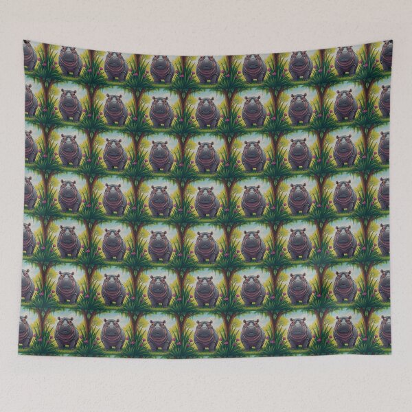 Item preview, Cheerful Hippo designed and sold by AICreativeArts.