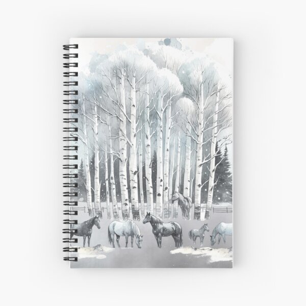 Aperçu de l'œuvre Cheval d'hiver avec trembles créée et vendue par LeosCloset.