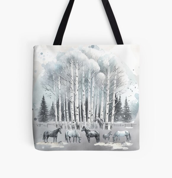 Aperçu de l'œuvre Cheval d'hiver avec trembles créée et vendue par LeosCloset.
