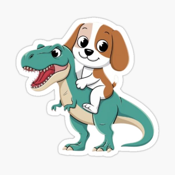 Item preview, Beagle Dog Riding a Green T-rex designed and sold by 123ks.