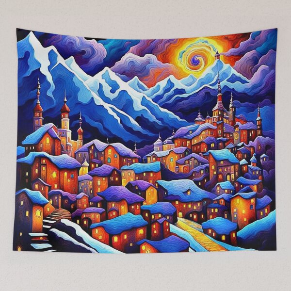Item preview, Night sky over mountains 4 designed and sold by George Hutton Hunter.
