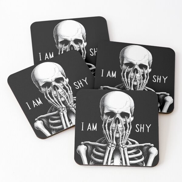 Item preview, Skull with covered mouth with the words I am shy designed and sold by naatala.