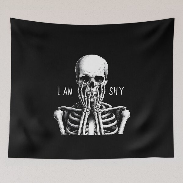 Item preview, Skull with covered mouth with the words I am shy designed and sold by naatala.