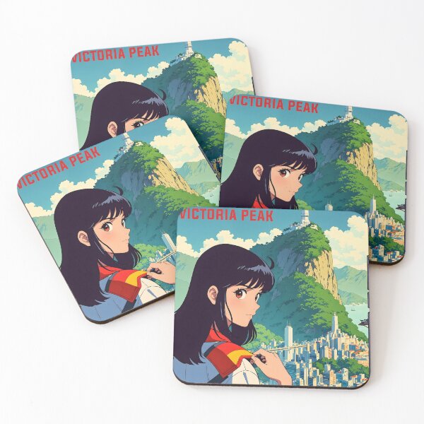 Item preview, Victoria Peak Cute Retro Anime Girl Hong Kong China 80s Vintage Travel designed and sold by Retro-Anime9.