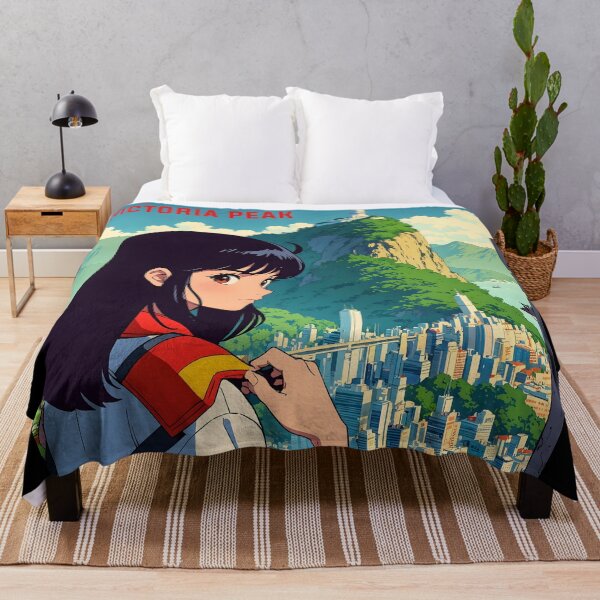 Item preview, Victoria Peak Cute Retro Anime Girl Hong Kong China 80s Vintage Travel designed and sold by Retro-Anime9.