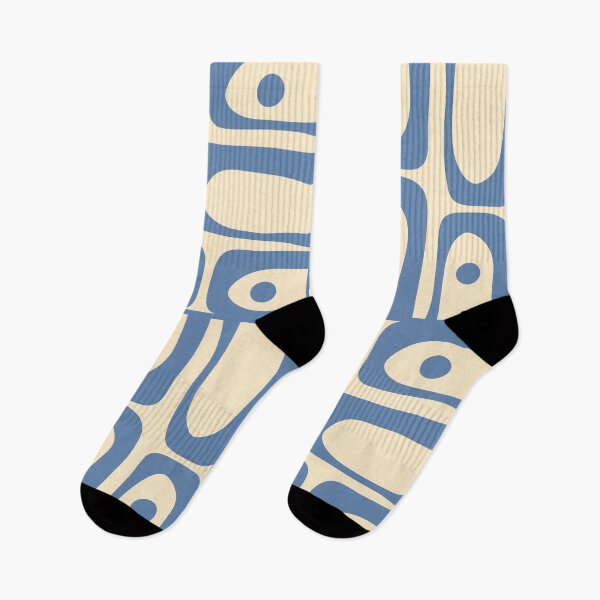 Item preview, Mid Century Modern Piquet Multi Geometric Pattern in Light Celadon Blue and Cream designed and sold by kierkegaard.