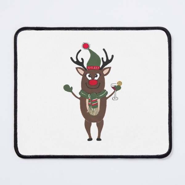 Item preview, Festive Red Nose Reindeer Drinking Cocktails designed and sold by Sartoris Art.