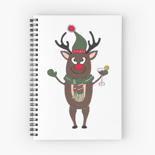 Item preview, Festive Red Nose Reindeer Drinking Cocktails designed and sold by Sartoris Art.