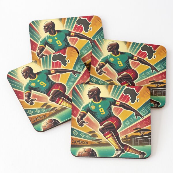 Item preview, Cameroon Retro Football Art designed and sold by FutbolEsArte.