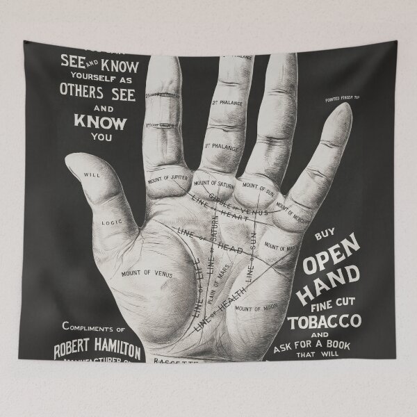 Item preview, Open hand, palm reading. vintage poster art designed and sold by Vintage Designs +.