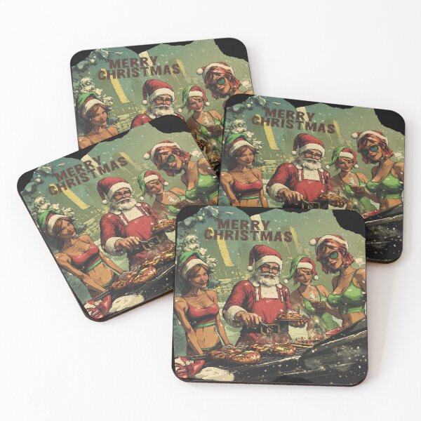 Item preview, Edgy Christmas BBQ with Santa  designed and sold by The Art of Kkatarynka.
