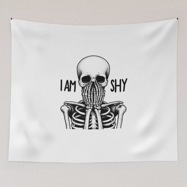 Item preview, Skull with covered mouth with the words I am shy designed and sold by naatala.
