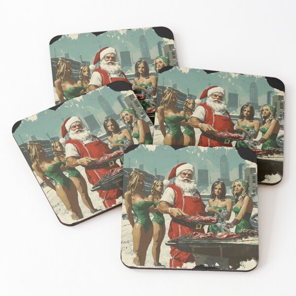 Item preview, Edgy Christmas BBQ with Santa  designed and sold by The Art of Kkatarynka.