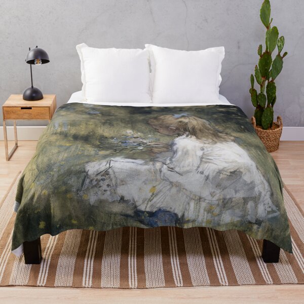 Item preview, A Girl with Flowers on the Grass (1878) by Jacob Maris More designed and sold by Vintage Designs +.