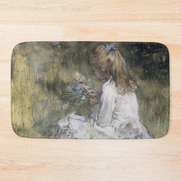 Item preview, A Girl with Flowers on the Grass (1878) by Jacob Maris  More designed and sold by Vintage Designs +.