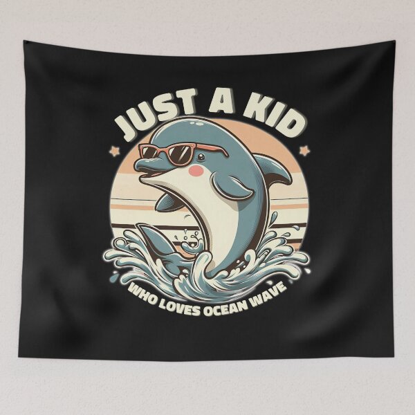 Item preview, Just A Kid Who Loves Ocean Wave Dolphin Lover designed and sold by JerdbordinShop.