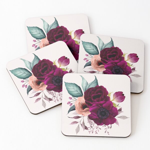 Item preview, Pretty Boho Watercolor Purple Flower Floral Bouquet designed and sold by Nature Hues.
