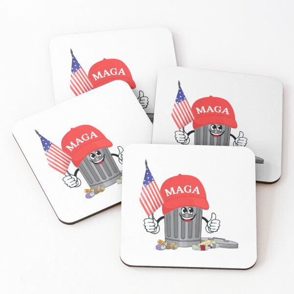 Item preview, Trump MAGA Garbage Can Cartoon Character American Flag designed and sold by Tae-bois.