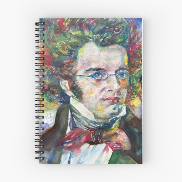 Item preview, FRANZ SCHUBERT watercolor portrait .1 designed and sold by lautir.