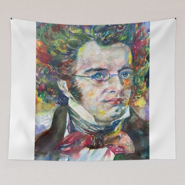 Item preview, FRANZ SCHUBERT watercolor portrait .1 designed and sold by lautir.