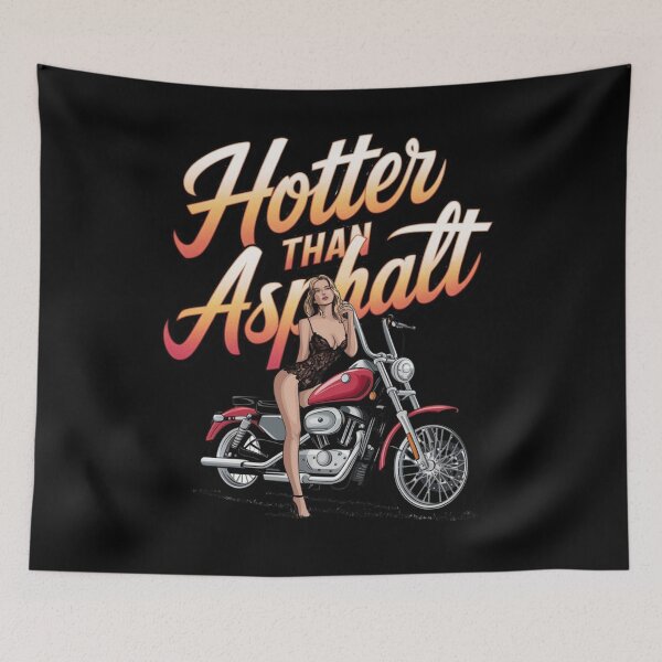 Item preview, Hotter than asphalt - Wild hearts ride - Queen of highways - Biker babe alert designed and sold by JansenGS.