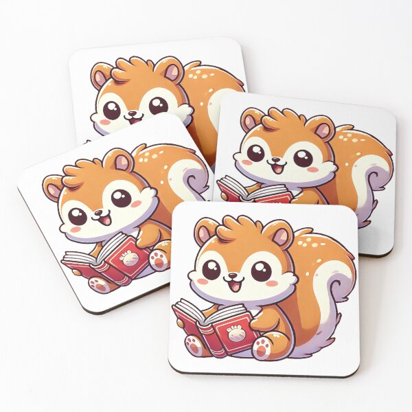 Item preview, Kawaii Squirrel Reading a Storybook Illustration designed and sold by Chokhdi289shop.