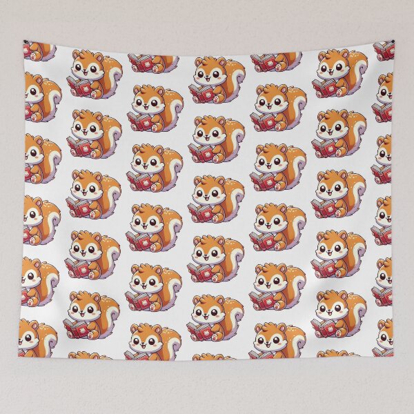 Item preview, Kawaii Squirrel Reading a Storybook Illustration designed and sold by Chokhdi289shop.