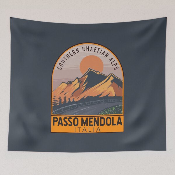 Item preview, Passo Mendola Italy Retro Travel Emblem designed and sold by KrisSidDesigns.