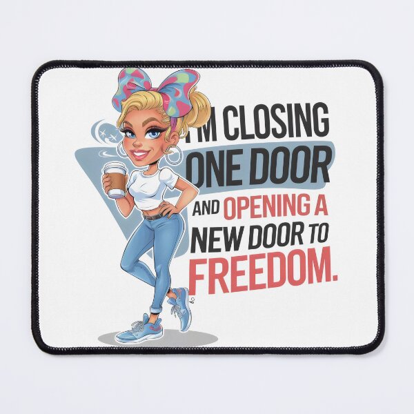 Item preview, Closing One Door, Opening New Freedom – Motivational Girl Quote designed and sold by Pastel-Pulse.