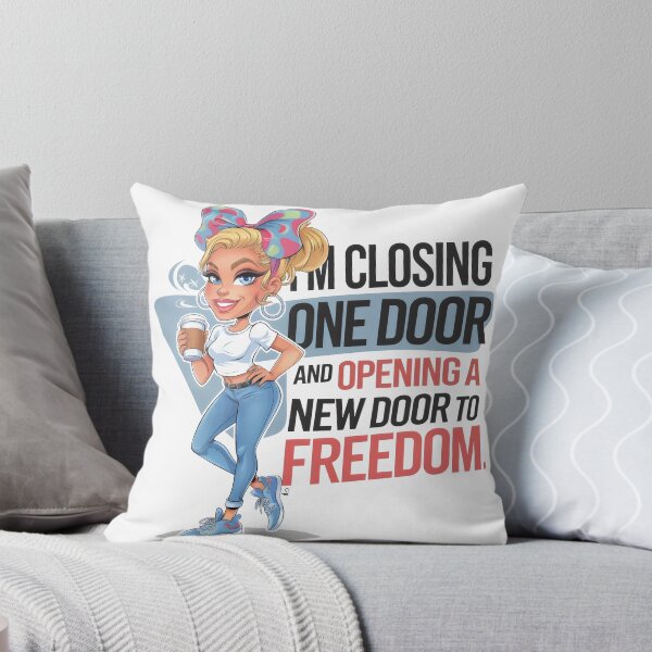 Item preview, Closing One Door, Opening New Freedom – Motivational Girl Quote designed and sold by Pastel-Pulse.