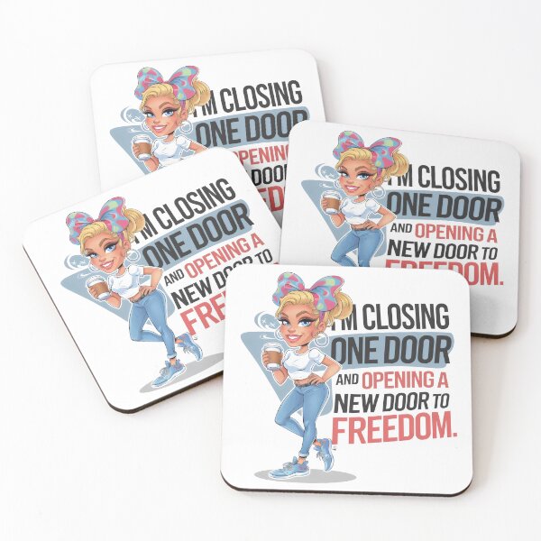 Item preview, Closing One Door, Opening New Freedom – Motivational Girl Quote designed and sold by Pastel-Pulse.