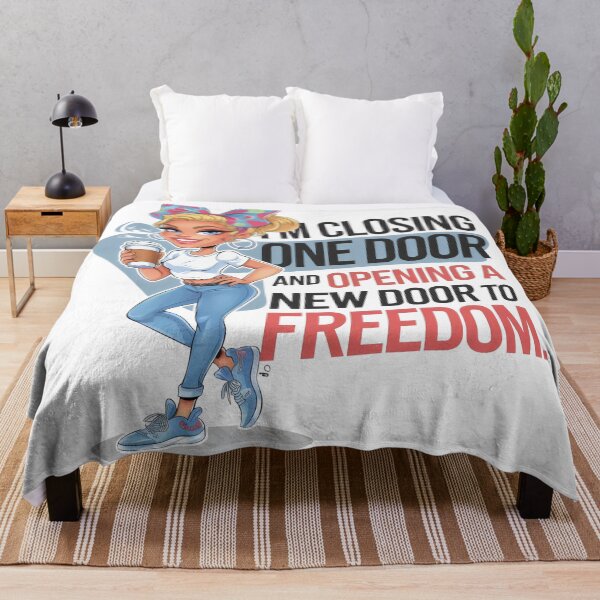 Item preview, Closing One Door, Opening New Freedom – Motivational Girl Quote designed and sold by Pastel-Pulse.