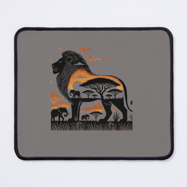 Item preview, Great Lion In Scenic landscape, Afrocentric art, African artwork, Tribal art designed and sold by Afrocarribe.