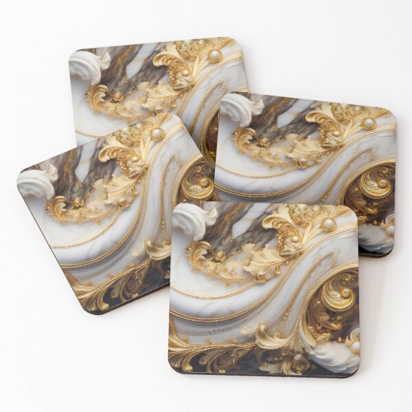 Item preview, Rococo Gilded Flow: Emerald Marble and Gold Flourishes designed and sold by Ladyfyre.